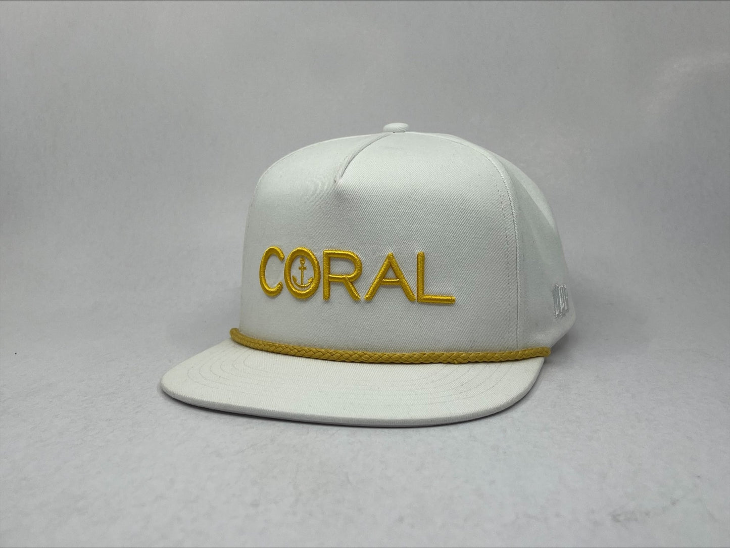 Coral White and Gold Rope Hat